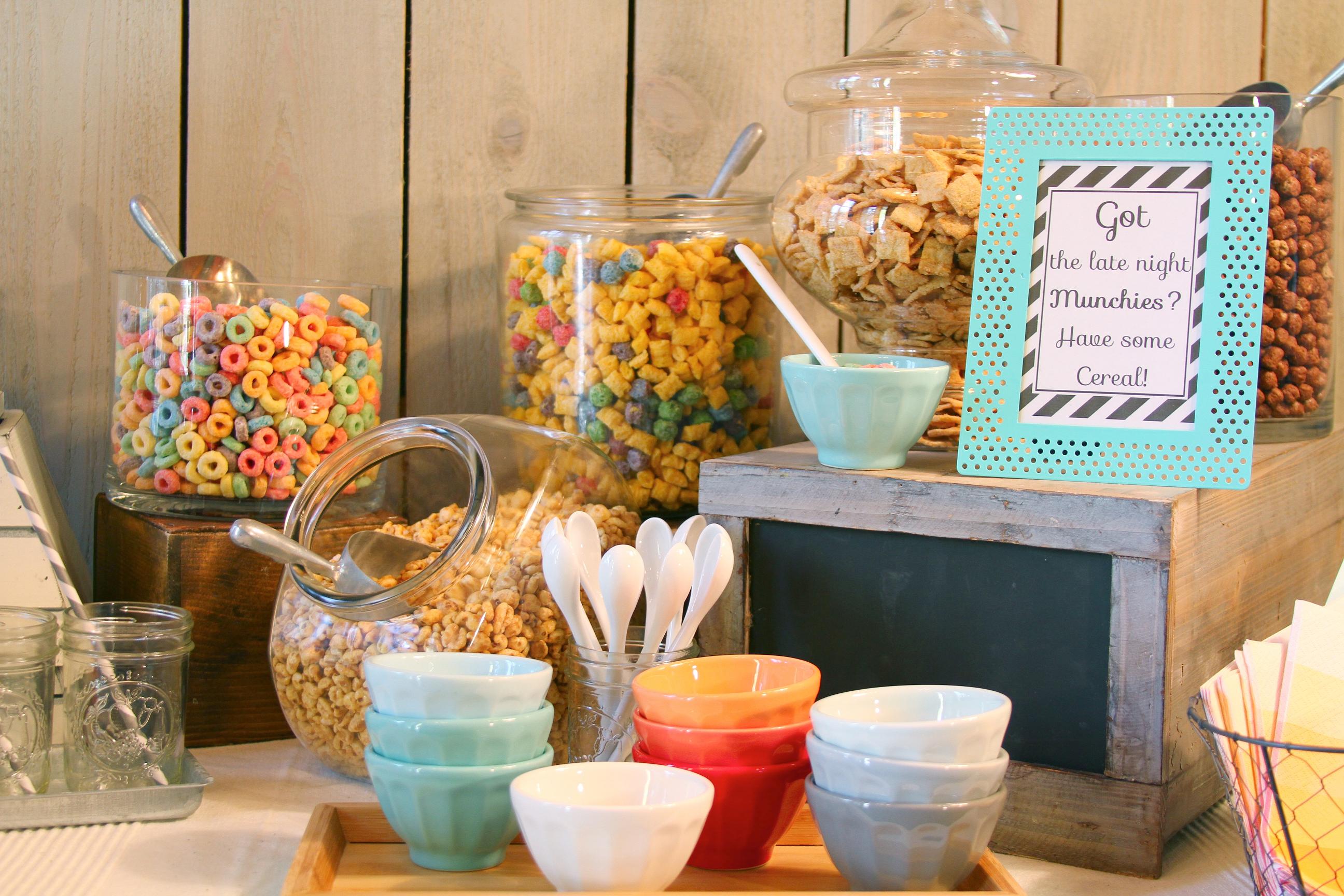 Late Night Snack // A Cereal Station! | Twelve Baskets Catering